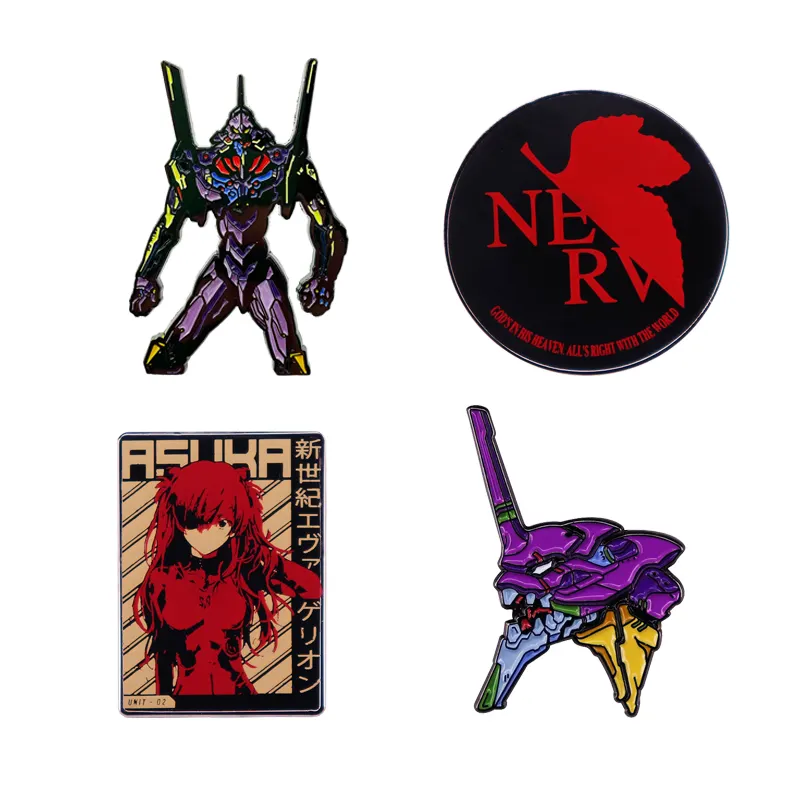 31 Color High Quality Anime EVA Metal Cloisonne Badge Pins Metal Craft in OPP bag and card package