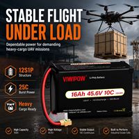 Paket Baterai Drone UAV Industri 16Ah 6S 8S 12S 16S Kapasitas Tinggi Jangkauan Jauh Semi Solid State untuk Drone FPV