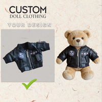 Vêtements pour ours en peluche personnalisés par les fabricants, veste en cuir PU, vêtements de créateur de haute qualité pour peluches, accessoires vestimentaires