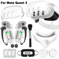 7-1 VR Accessoires PC Hard Shell Silicone Cover Set pour Meta Quest 3 PC Headset Case Soft Silicone Face Mask Controller Covers 3