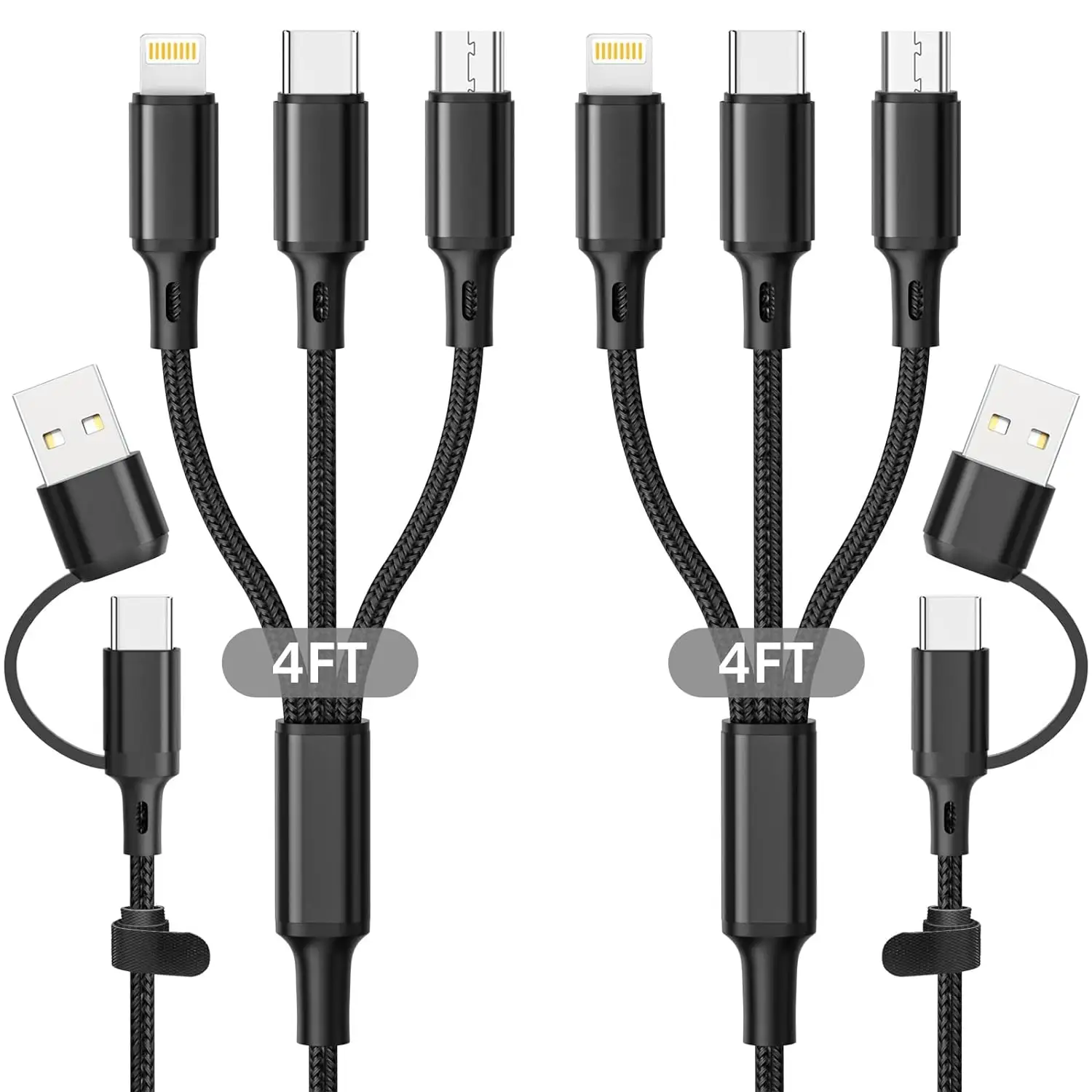 6 In 1 kabel Usb C untuk ponsel, kabel Usb C ke ringan, kabel ing Bio nilon kepang 1m/kabel Usb Tipe C untuk ponsel