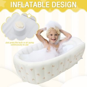 Piscina Inflable Portátil Plegable <span class=keywords><strong>para</strong></span> Bebés, <span class=keywords><strong>Bañera</strong></span> Relajante <span class=keywords><strong>para</strong></span> Niños Pequeños con Asiento, Entrenamiento de Natación <span class=keywords><strong>para</strong></span> Niños - Product Image 4