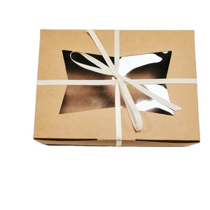 Boîtes à donuts écologiques en kraft avec fenêtre transparente, poignée, pelliculage mat et gaufrage pour l'emballage de pâtisseries et de biscuits - Product Image 4