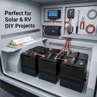 Boîtier de batterie LiFePO4 12V 70Ah DIY vide avec bornes M6/M8 et poignée pour stockage d'énergie solaire, camping-car et applications marines