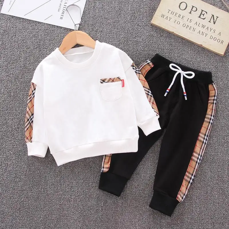 New designer kids suit wholesale baby boys fall casual clothes 1-5Years children autumn clothing sets