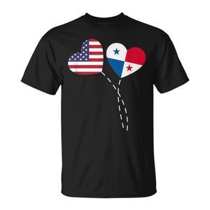 T-Shirt con Cuore e Bandiera di Panama, Espressione d'Affetto degli Americani di Panama, Regalo Promozionale - Product Image 1