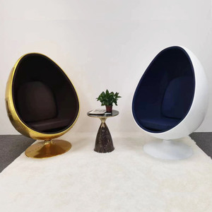 Sillón de Fibra de Vidrio Estilo Nórdico con Forma de Huevo, con Interfaz USB, Giratorio, para Lectura y Descanso en la Sala de Estar - Product Image 2