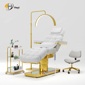 Lettino Estetico Elettrico in Tessuto Effetto Agnello Lettino Facciale Poltrona per Tatuaggi e Visite Mediche Tavolo da Massaggio con Luce - Product Image 3