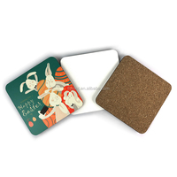 Sous-verres en bois antidérapants de sublimation de mdf vierge 100x100mm ou coutume