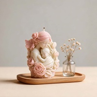 DIY Mutter-und-Kind Duftkerzenform Blumen Schmetterlinge mit Baby Silikonform Heimdekoration Großhandel