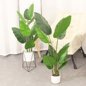 Mini oiseau de paradis plante voyageur palmier plastique intérieur bonsaï feuille verte verdure artificielle PEVA plantes - Product Image 1
