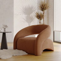 Fauteuil de salon moderne minimaliste italien de luxe léger, design incurvé en forme de S, pour salon, balcon, petit appartement - Garantie 5 ans