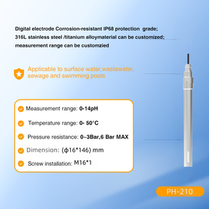 Alat Analisa Kualitas Air Industri <span class=keywords><strong>pH</strong></span> Meter Alat Analisa Air Limbah Uji <span class=keywords><strong>pH</strong></span> Probe IP68 Dengan Kompensasi Suhu - Product Image 2