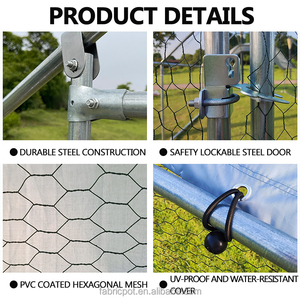 Portable fer lapin chat poulailler extérieur ferme utilisation parc exercice stylo poule Cage volaille enceinte poulailler poulailler - Product Image 3