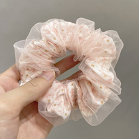 Chouchous en soie tendance, grand élastique à cheveux, couleur unie, accessoires, bandeau floral circulaire, attache pour cheveux pour filles