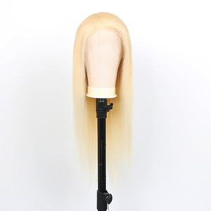 Peluca Larga y Lisa <span class=keywords><strong>de</strong></span> Cabello Indio ZunKe, Color Rubio Platino, para Mujer, con Frente <span class=keywords><strong>de</strong></span> Encaje Transparente, Base sin Pegamento, 180% <span class=keywords><strong>de</strong></span> Densidad - Product Image 3