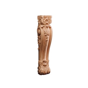 2025 chapiteaux en bois massif ornent les sommets des colonnes chapiteaux d'acanthe à quatre côtés ou plein/demi-rond - Product Image 1