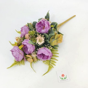 Maison funéraire Fleurs artificielles funéraires Cérémonie commémorative Tenant des fleurs Tombeau Balayage Affichage Soie Hibiscus Roi Fleurs - Product Image 4