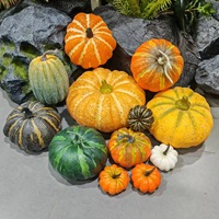 Citrouille en plastique ultra-réaliste pour la décoration de la fête de la récolte, modèle de légume artificiel, accessoire d'Halloween fabriqué en Chine