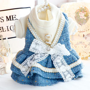 厂家批发新款保暖毛绒高贵小狗服装裙子冬季宠物服装连衣裙小狗服装奢华宠物服装 - Product Image 2