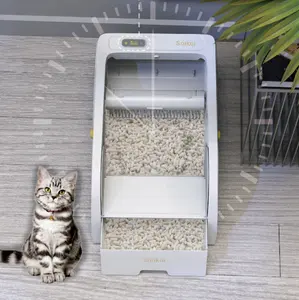 China Hot Sell Automatic Semi-Enclosed Cat Litter Box Large Litter Box For Big Cats