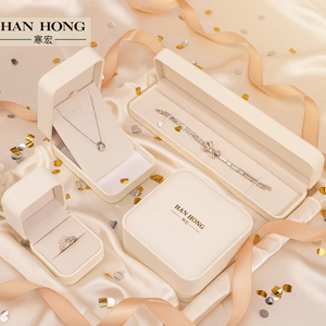 Wholesale Premium <strong>White</strong> Jewellery <strong>Box</strong> Personalized Custom logo Necklace Bracelet Earrings Ring Packaging Pu Leather <strong>Jewelry</strong> <strong>Box</strong> - Product Image 2