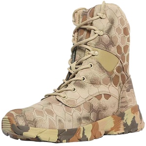 आउटडोर शिकार पर्वतारोहण सामरिक जूते पॉलिएस्टर कैनवास ऊपरी वाटरप्रूफ लुभावनी विरोधी पर्ची कछलावरण पतली रबर - Product Image 1