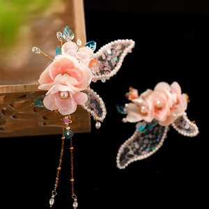 Coiffe Hanfu pour enfants, fleur en soie, jolie pince à cheveux papillon, accessoire pour cheveux de style ancien, féerique et élégant pour filles - Product Image 4