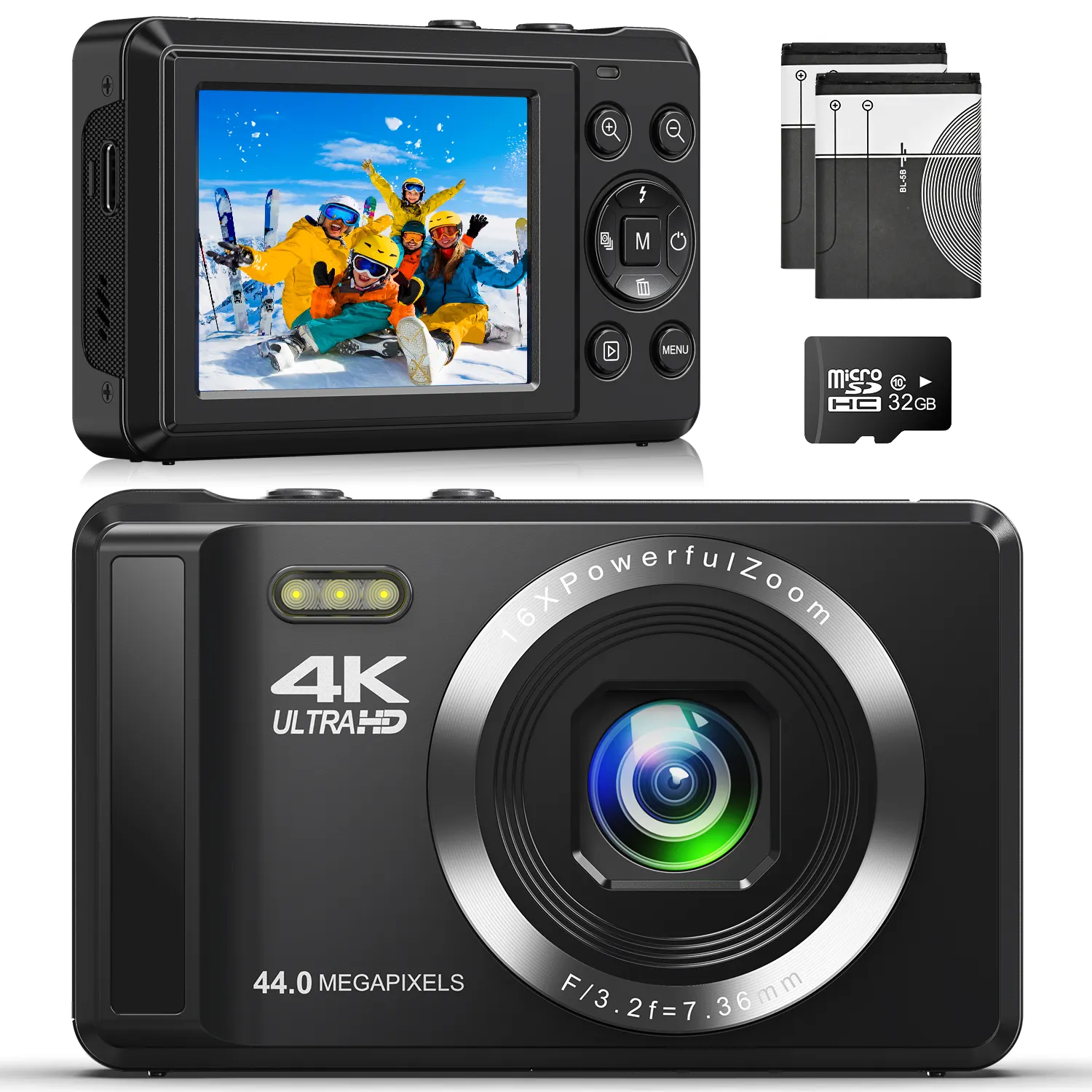 4K Digitale Camera Voor Fotografie 48mp Vlogging Camera 3 Inch Ips Scherm Compactcamera Met Flitser