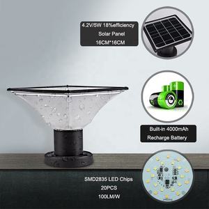 IP65 Waterproof Outdoor High Lumen Led <strong>Solar</strong> Gate Post Pillar <strong>Light</strong> for Garden Fence Yard Stigma Lawn Wall <strong>Deck</strong> - Product Image 4