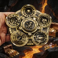 Dés polyédriques rotatifs 7 en 1 en alliage de zinc bronze antique, gravés en relief, écologiques, pour DND RPG Tabletop