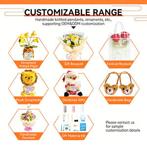 Maceta Tejida a Mano, Decoración para el <span class=keywords><strong>Hogar</strong></span>, Flor Artificial Tejida con Hilo, Maceta de Escritorio - Product Image 6