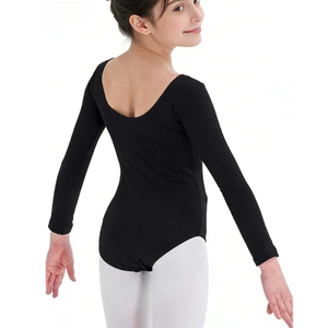 Maillot de <span class=keywords><strong>Ballet</strong></span> para Niñas, Manga Larga, Mezcla de Algodón, Traje de Danza para Gimnasia - Product Image 3