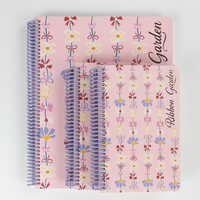 Carnet à spirales personnalisé imprimé avec des motifs floraux roses, couverture rigide, 100 feuilles, pour les filles, les étudiantes - édition cadeau