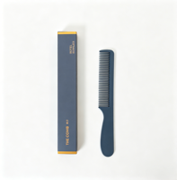 Peigne à cheveux jetable en plastique avec logo personnalisé pour hôtel, avec boîte en papier kraft pour chambre d'hôtes, spa et équipements hôteliers