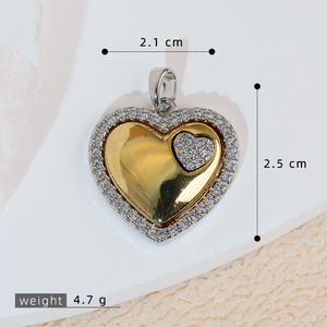 Pendentif <span class=keywords><strong>luxe</strong></span> léger haut de gamme fait à la main pendentif à breloque fine cœur plaqué or pendentif amour d'<span class=keywords><strong>occasion</strong></span> accessoires <span class=keywords><strong>bijoux</strong></span> de mode - Product Image 5