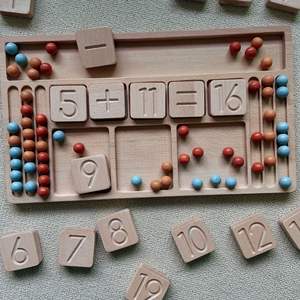 Plateau de triage sensoriel, 1 pièce, en bois, pour marquer les <span class=keywords><strong>math</strong></span>ématiques, cadre, planche de suivi en bois - Product Image 2