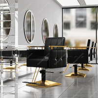 Salon de coiffure Meubles de salon de coiffure Durable Barbershop Marron Blanc Or Vert Gris Cheveux Lavage Chaise de barbier