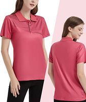 Fournisseur de vêtements, vêtements de sport, séchage rapide, 100% polyester, polos de golf à manches courtes personnalisés imprimés pour femmes