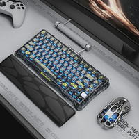 Teclado Mecánico Gravastar Mercury K1 Lite Negro Personalizado con Interruptores Lineales Intercambiables en Caliente NKRO RGB 13 Modos de Teclado Personalizados para Juegos