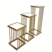 Support à gâteau de mariage en métal doré, ensemble de 3 pièces, socle de présentation, piédestal pour table de desserts, pour fête, événement, décoration de la maison