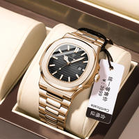 POEDAGAR 613 2026 Nouvelle Montre de Luxe Tendance Aiguilles Lumineuses Acier Inoxydable Carrée Étanche Quartz pour Homme