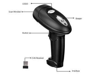 Escáner de Código de Barras Inalámbrico con Sensor Automático para Códigos de Barras Largos, Escáner de Código QR Inalámbrico de Mano para Almacenes, Logística y Paquetería - Product Image 3