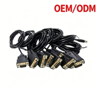 Cable de puerto serie COM USB DB9 de 9 pines, configuración OEM, 0.5m, 1.2m, 2.5m, para sistema POS, lector de códigos de barras, cable personalizado