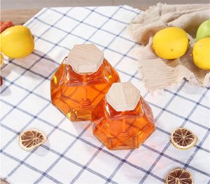 Pot de miel en verre poli avec couvercle en bois et cuillère Potes De Mel De Vidro pour condiments ou styles de couverture Mason Storage - Product Image 6
