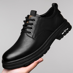Chaussures Oxford en cuir véritable haut de gamme de style britannique pour hommes, à lacets, bout pointu, fabriquées à la main, imperméables, pour marié - Product Image 6