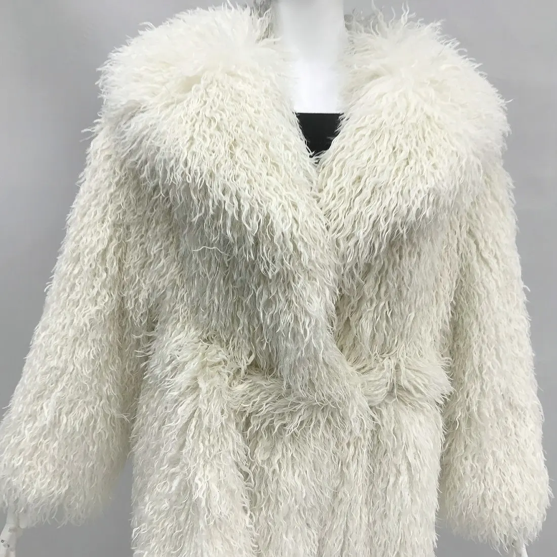 Haute qualité grande taille femmes manteaux Faux laine d'agneau polaire longue veste ours en peluche fausse fourrure Trench chaud hiver manteau femmes