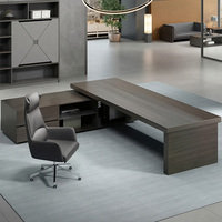Bureau de direction moderne en forme de L avec armoire latérale de rangement pour mobilier de bureau de direction