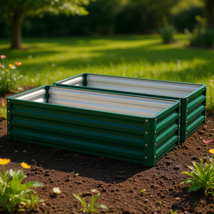 Jardinera elevada de metal galvanizado de 4' x 2' x 1' para plantar verduras, flores y hierbas. - Product Image 2