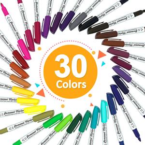 NOVISON 24 Colors Permanent Non-toxic Premium Art Marker Pen Round Toe 1mm Tip School <b>Office</b> DIY Craft <b>Drawing</b> Coloring - Product Image 5